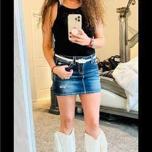 Miss Me Mini bling distressed skirt size 28